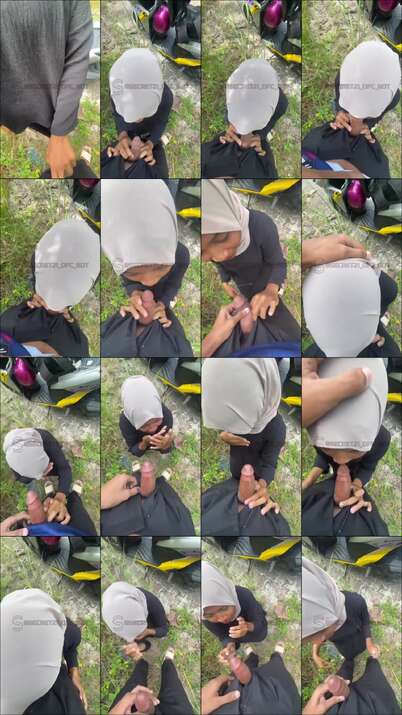 Abg Hijab Ngemut Di pinggir jalan